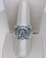 JUEGO DE ARETES Y ANILLO DE DIAMANTES EN ORO DE 18K - Imagen 3